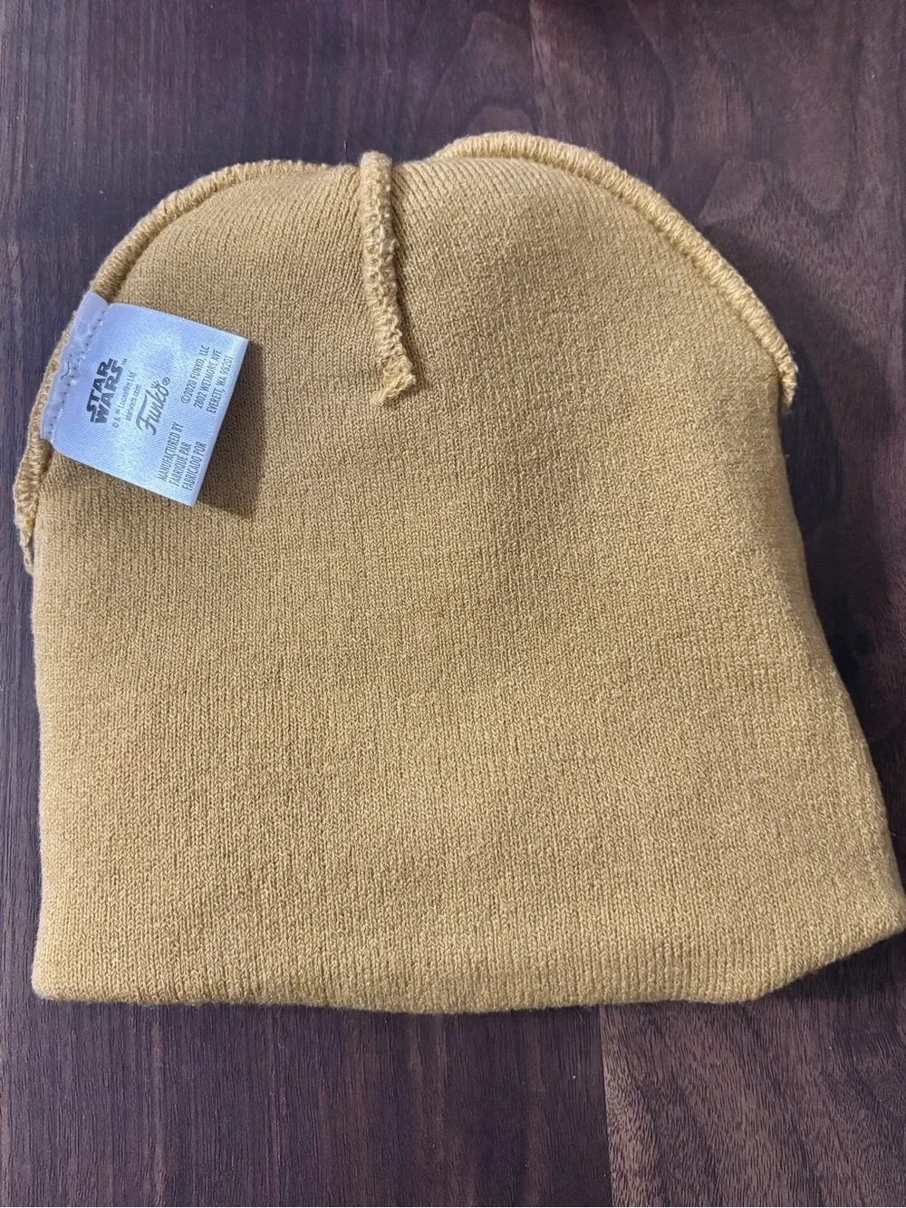 Star Wars Mustard Yellow Beanie with Green Pom Pom and Grogu Patch